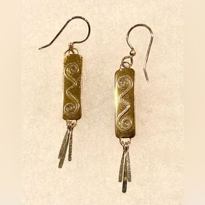 Jody Coyote Gold with Silver Dangle Earrings